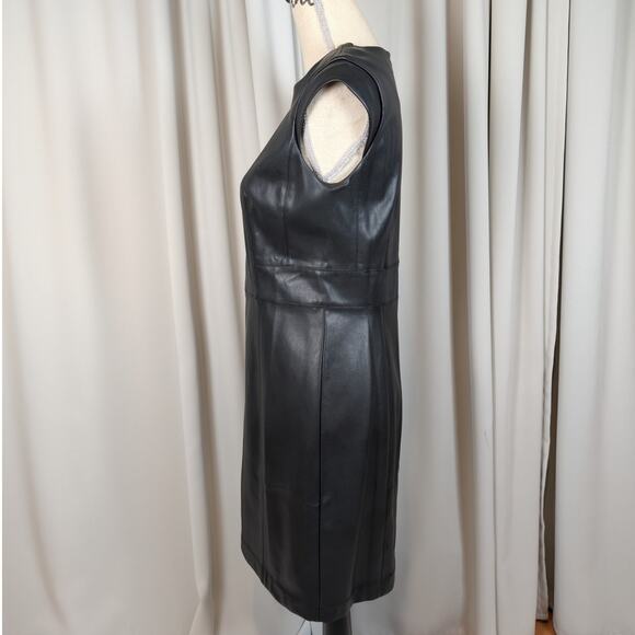 Ann Taylor Faux Leather Sheath Dress Black Size 6 - Picture 14 of 16